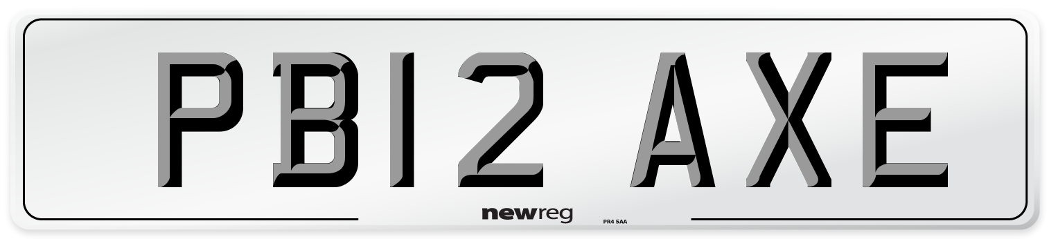 PB12 AXE Number Plate from New Reg
